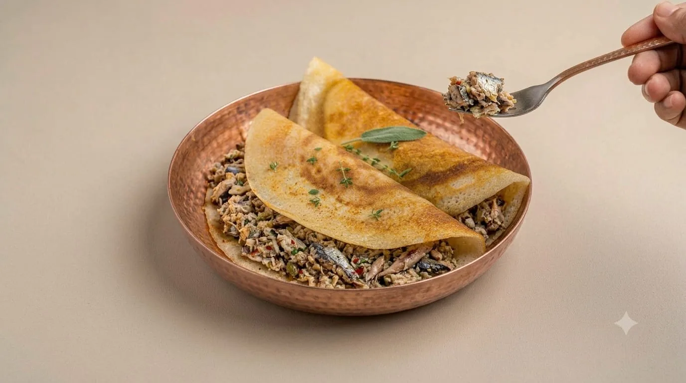 Kari Dosa with sardine